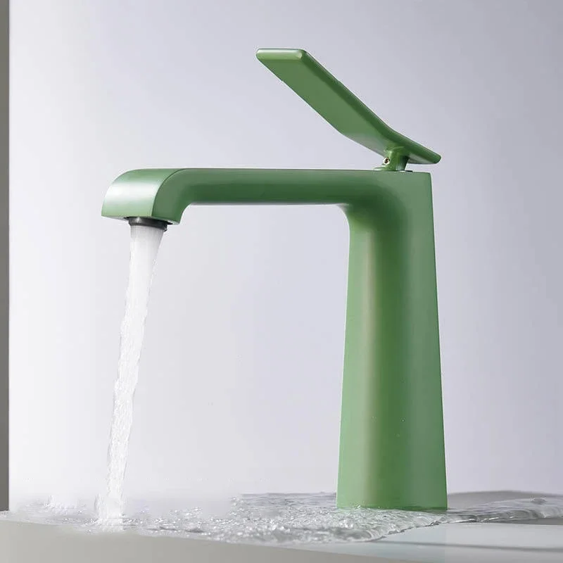Basin Faucet Brass Cold and Hot Water Taps Green Fashion Style Deck Mounted Single Lever Basin Mixer Bathroom Sink Faucet