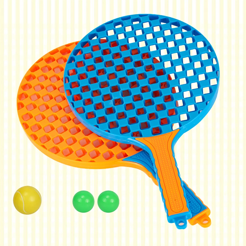 

2pcs Plastic Badminton Racket For Durable Lightweight Easy Grip Tennis Outdoor Leisure Play Balls Random Color