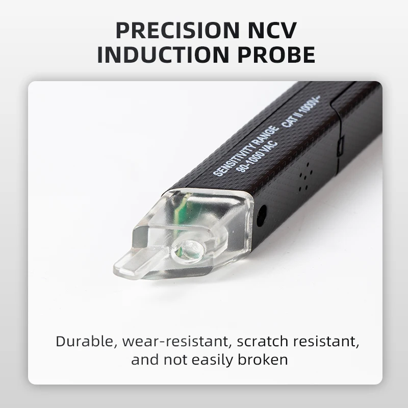 Probador de voltaje sin contacto Detector de voltaje probador de circuito rango de voltaje 12V-1000V probador de cable vivo con alarma y linterna