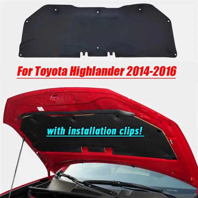 

Engine Cover Hood Insulation Pad Heat Shield trim For Toyota Highlander 14-2016