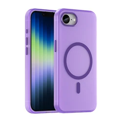Magnetic Armor IPhone 16E Case Matte Translucent Shockproof Cover for IPhone 17air 15 14 Pro Max Magsafe Wireless Charge Cover