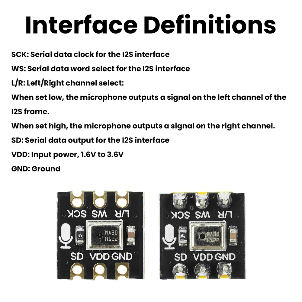 1PC Ms4030 compatible with inmp441 omnidirectional microphone mems high precision low power consumption i2s esp32