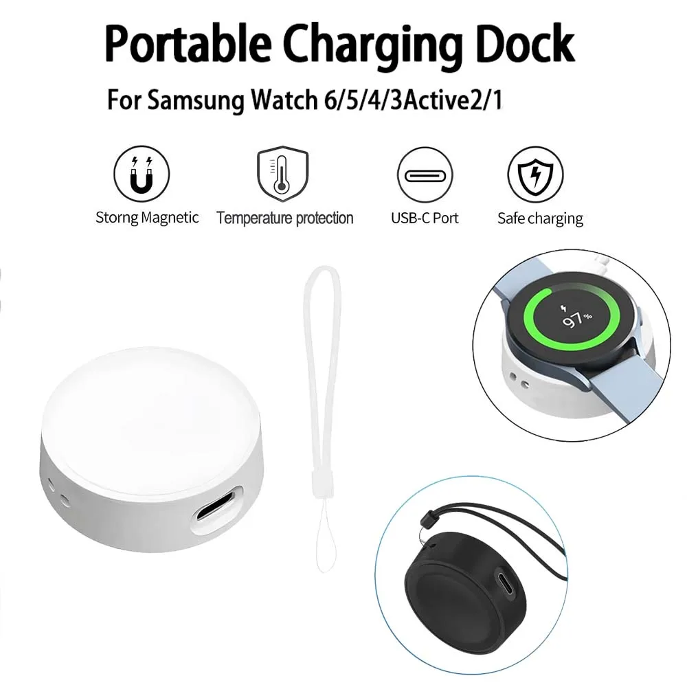 Keychain Watch Charging Cable Portable Charging Type C for Samsung Galaxy Watch 6 5 Classic Pro 4 3 Active 2 Fast Charging Dock