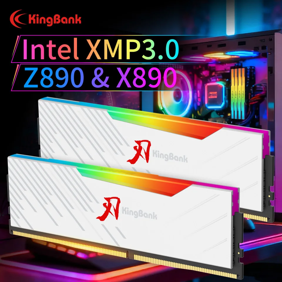 Kingbank DDR5 RAM 48GB 8000MHz White RGB