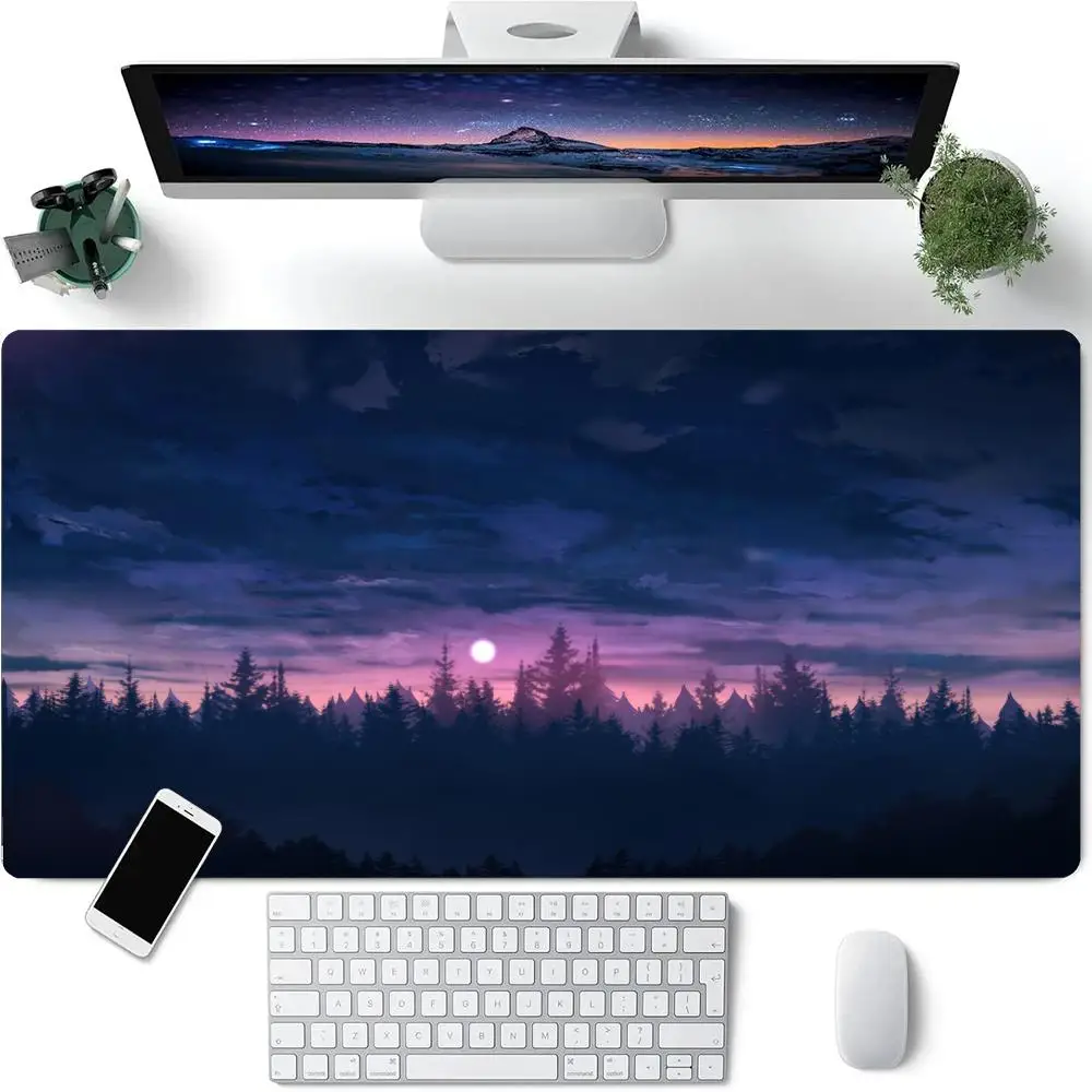 

Purple Forest Trees Mouse Pad Large Rubber Base Anti-slip PC Desk Accessories Mousepad for Office & Gamer Keyboard Mat Decor Rug