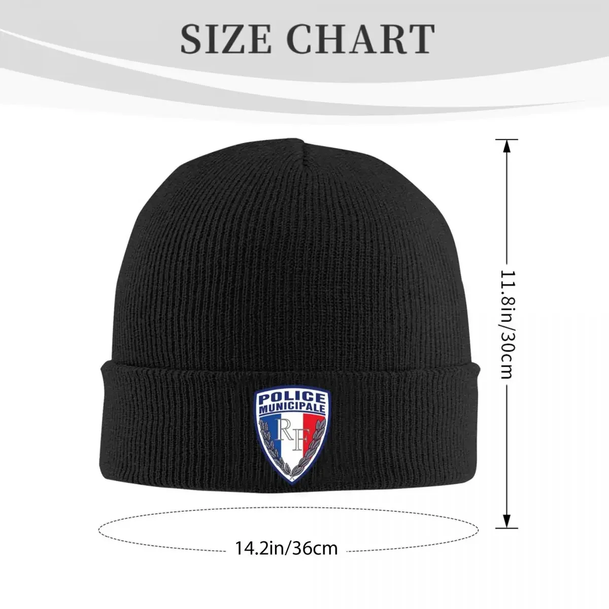 FRENCH MUNICIPAL POLICE INSIGNIA Warm Knitted Cap Fashion Bonnet Hat Autumn Winter Outdoor Beanies Hats for Men Women Adult