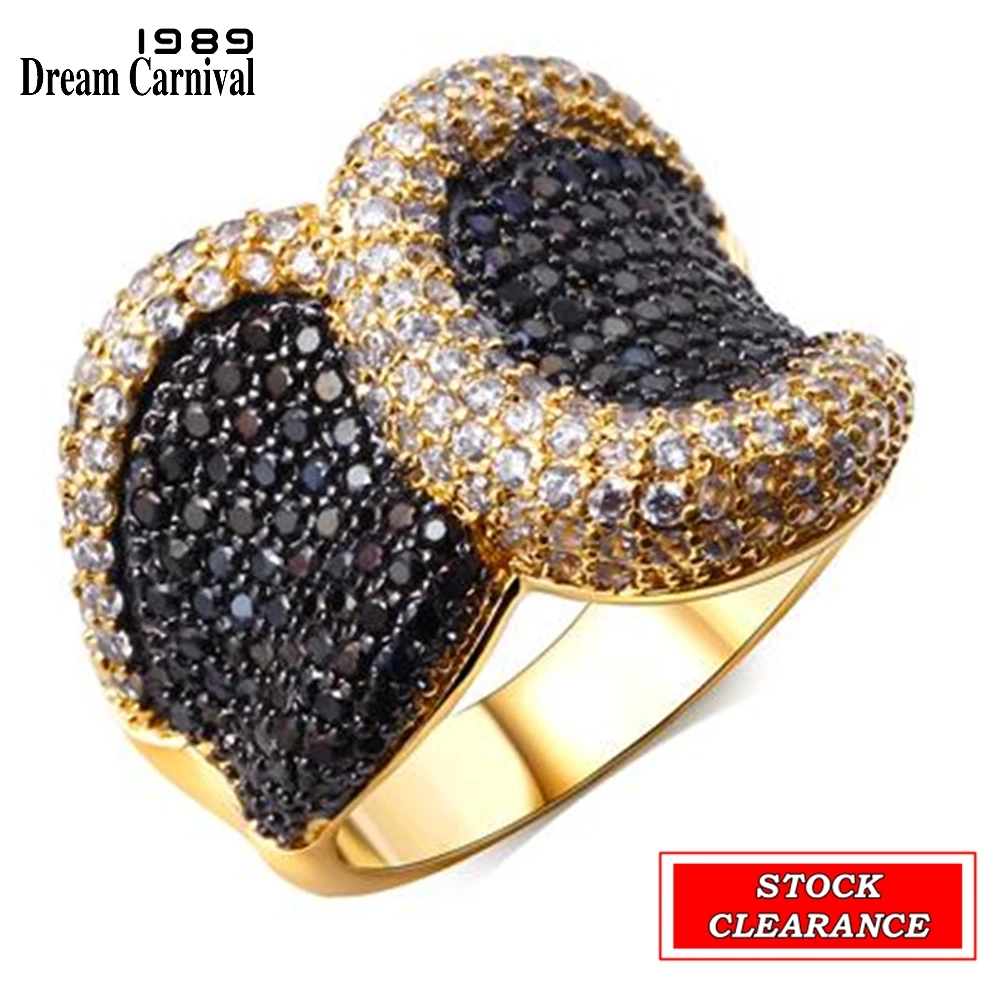 DreamCarnival1989 Great Bargain Bottom Price Gothic Women Rings Stock Clearance Limited Size Small Quantity Black Gold Color