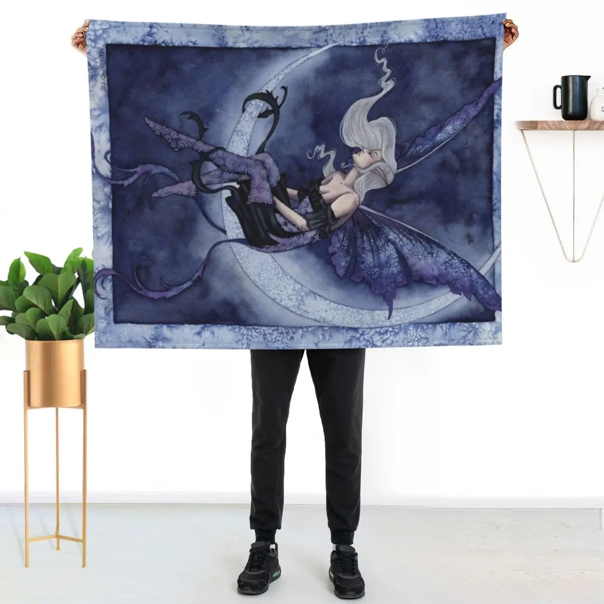 Moon Sprite Throw Blanket Soft Warm Blanket Gift for Grandparents