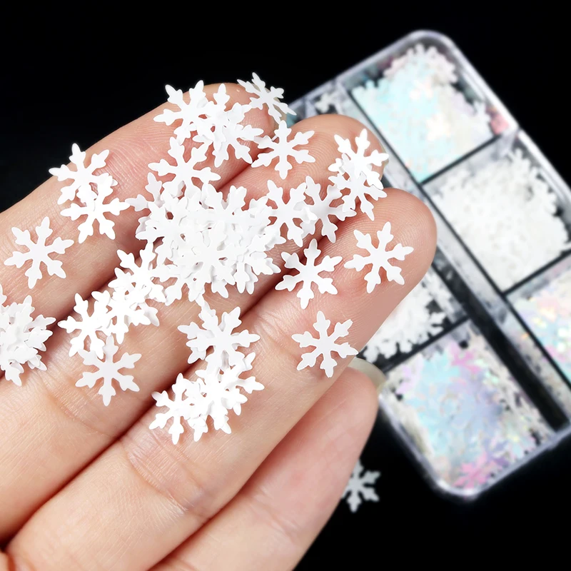 Holographic Snowflakes Sequins Christmas Decoration DIY Accessories Xmas Resin Mold Fillings Snowflakes Nail Art Glitter Flakes