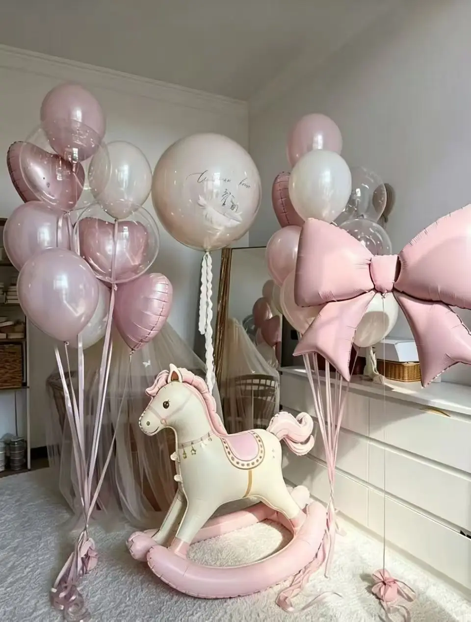 Cartoon 3D Stehender Pferd Folienballon Cartoon Matt Retro Pferd Geburtstagsparty Babyparty Dekoration Aluminiumfolienballons