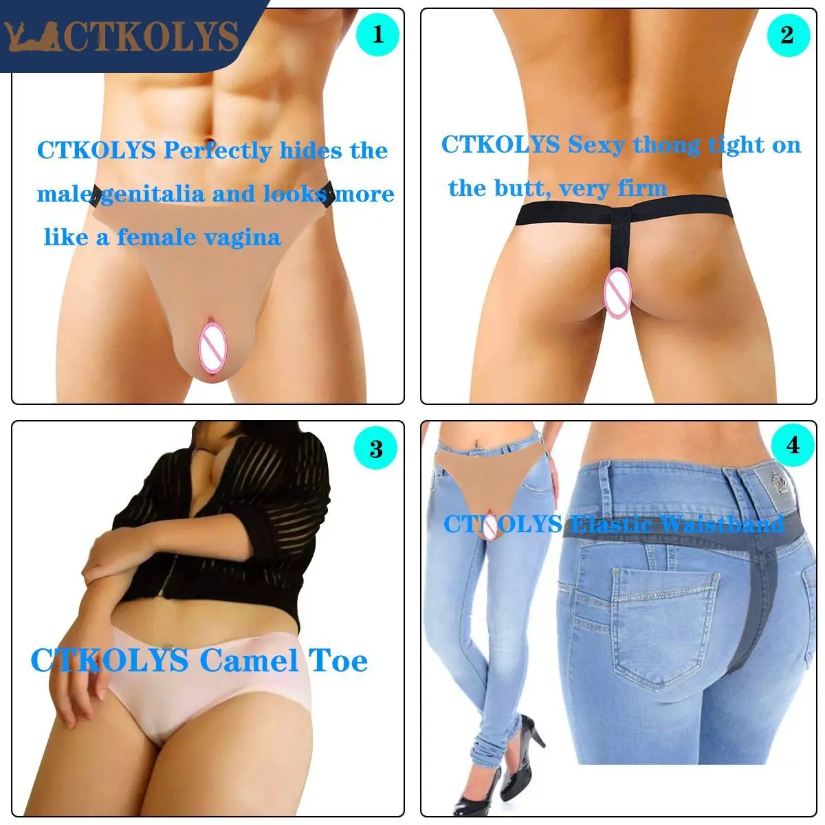 CTKOLYS Crossdressing Silicone Fake Vagina Panty Realistic Pussy Underwear Shemale Drag Queensgender Drag Queen