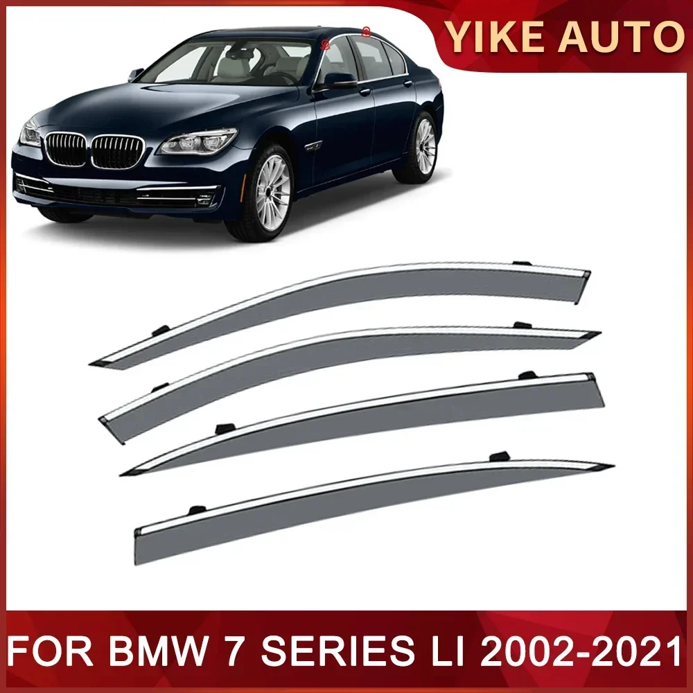 For BMW 7 Series LI 2002-2021 Car Window Sun Rain Shade Visors Shield Shelter Protector Cover Trim Frame Sticker