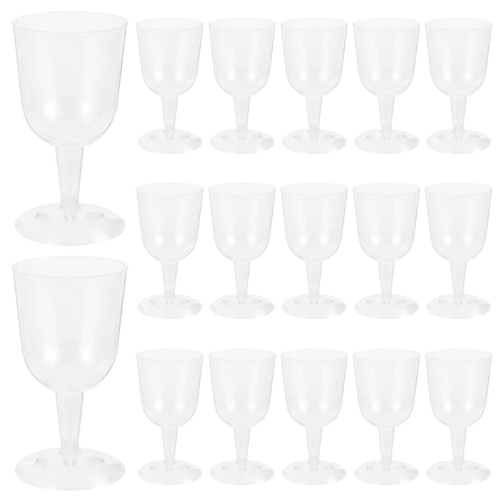 

24 Pcs Red Glasses Clear Plastic Goblets 180ml Sturdy Bottom Multipurpose Cocktail Party Wedding Home Decor