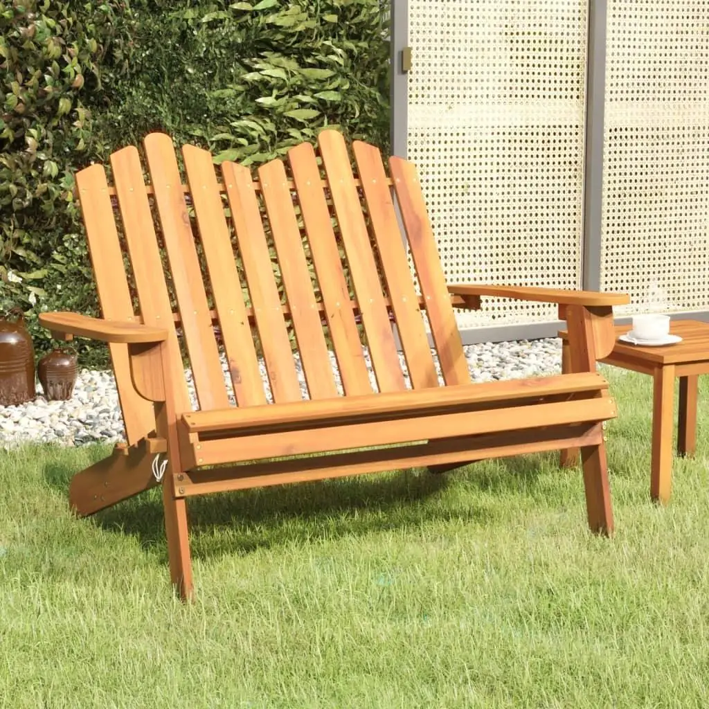 126 cm Solid Acacia Wood Adirondack Garden Bench Outdoor Seating Furniture