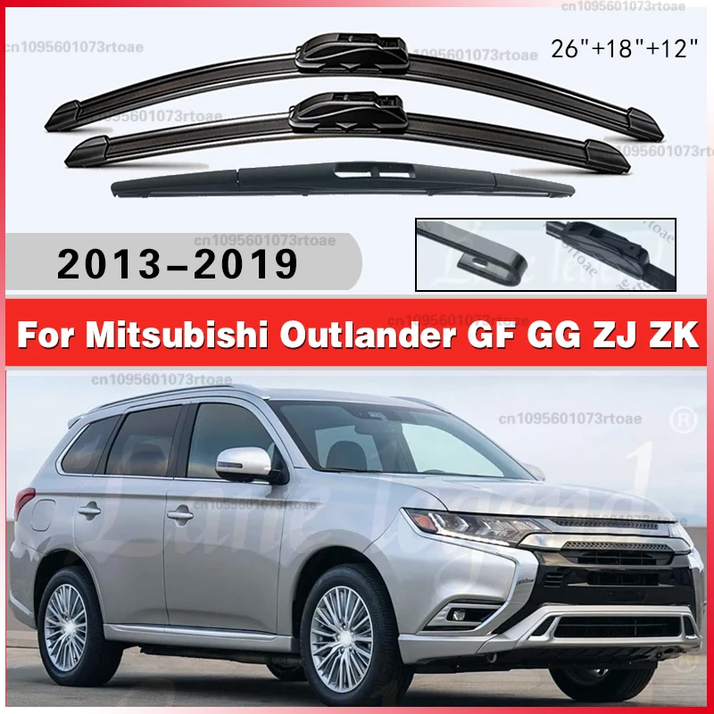 

For Mitsubishi Outlander GF GG ZJ ZK 2013-2019 3PCS Car Wiper Front Rear Wiper Blades Brushes Auto Accessories 2018 2019
