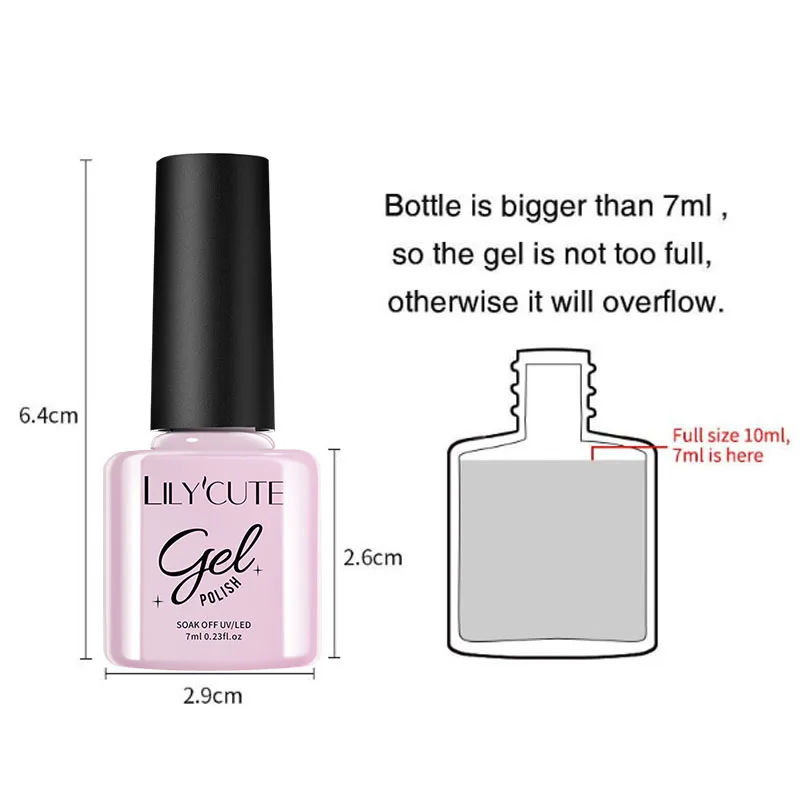LILYCUTE 7ml เจลเล็บสําหรับเล็บกึ่งถาวร Soak Off เจล UV LED เคลือบฐาน Matte Coat DIY เล็บเจล