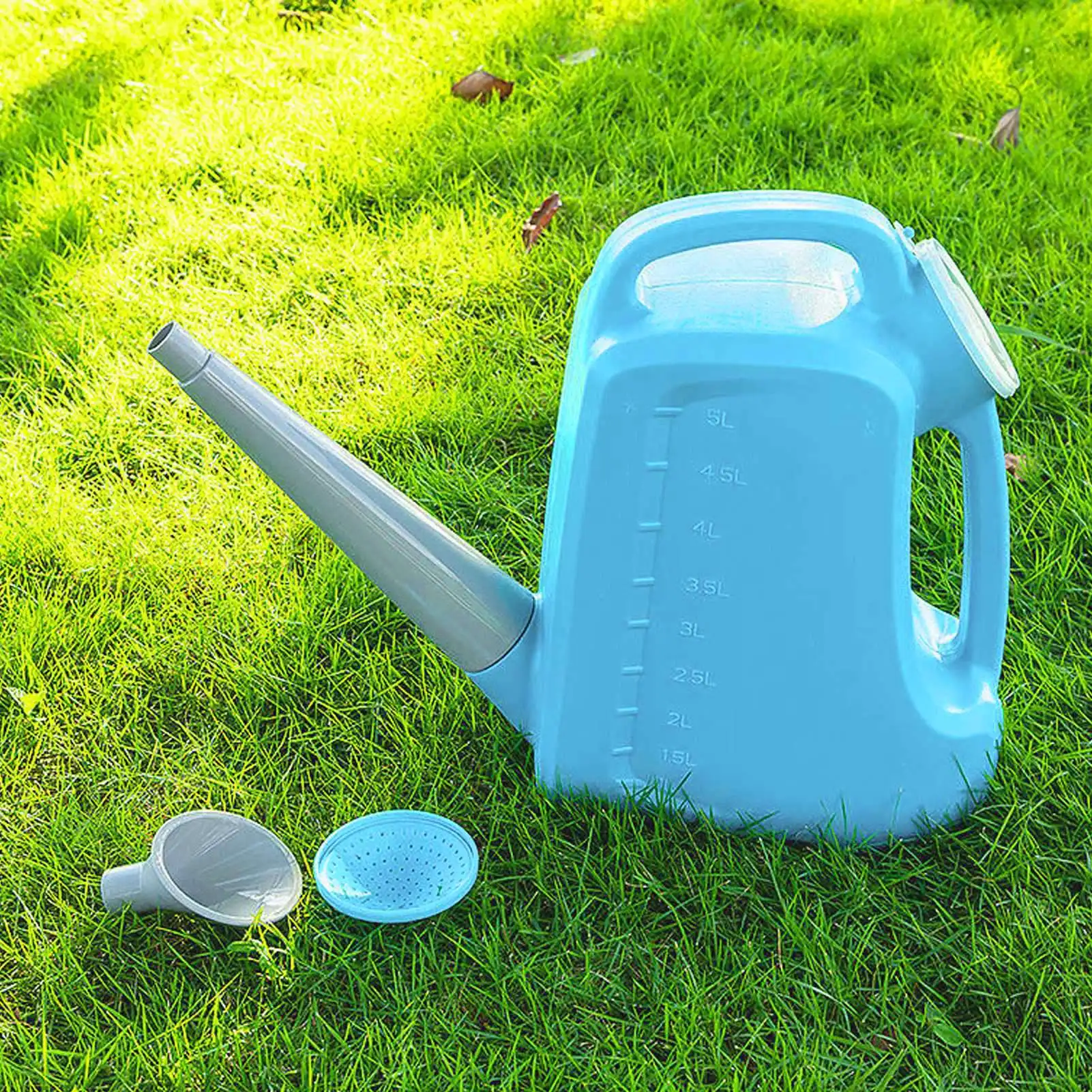 

5L Plants Watering Can Long Big Mouth Large Capacity Watering Kettle Gardening Supplies Sky Blue