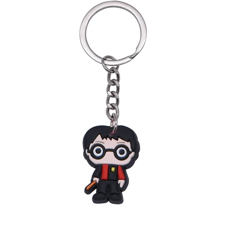 Harri Potter PVC Keychains Toy Dobby Hermione Weasley Snape Granger Malfoy Ron Action Figure PVC Bag Key Ring Toys