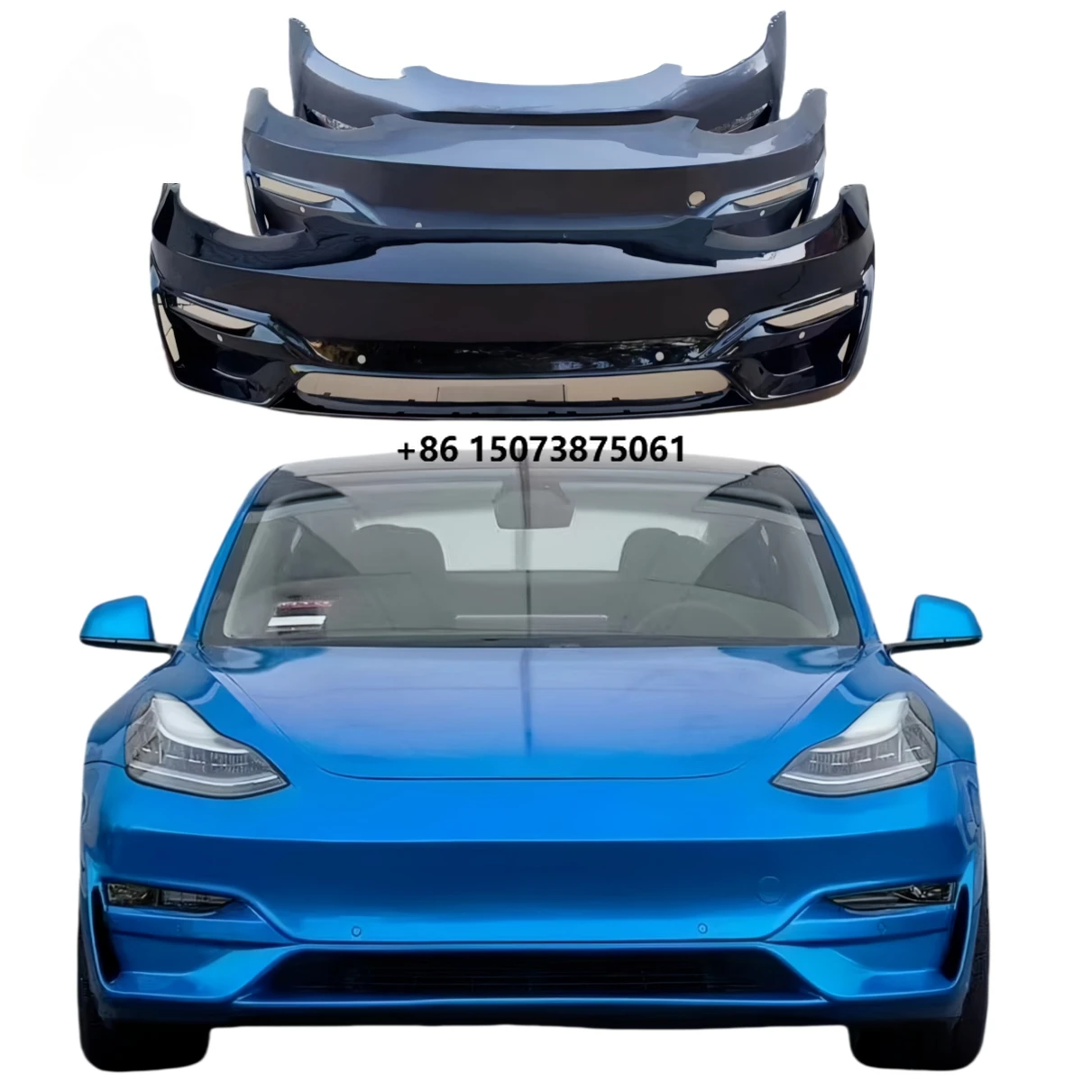 Suitable for Model 3 Modified GT3 Style Front Bumper PP Molded Front Shovel Front Bumper
