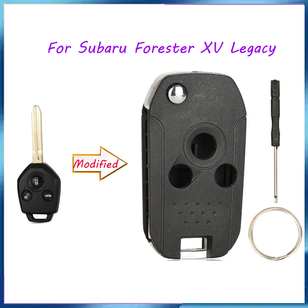 jingyuqin New Modified Flip Folding Remote Car Key Sleeve For Subaru Forester XV Legacy Outback Fob Cover