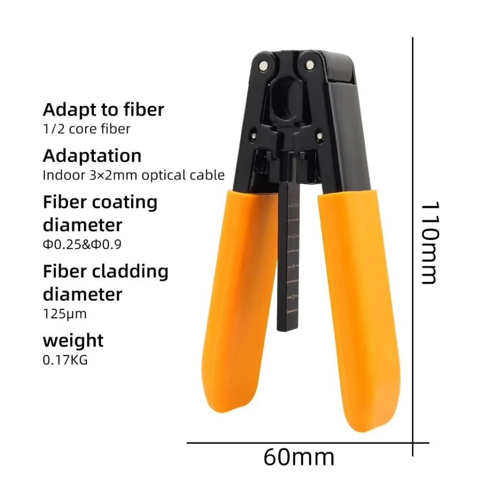 Natalink FTTH Optical Fiber Tool Kit With Fiber Drop Cable Stripper 3-port Hole CFS-3 Stainless Steel Stripping Kevlar Scissors