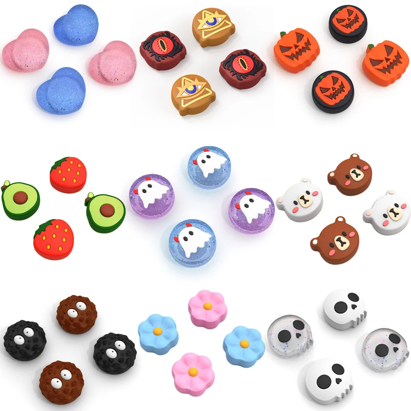 New Cute Silicone Soft Thumb Stick Grip Cap Joystick Cover Protector For Switch Oled NS Lite Joy-con Controller Thumbstick Case