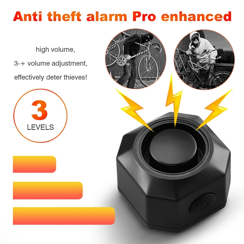 Hot-Wireless Waterproof Bike Vibration Alarm USB Charging Remote Control Motorcycle Electric Bicycle Security Burglar Alarm