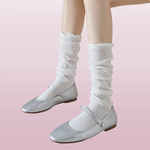 Calcetines de algodón de estilo Ballet para mujer, medias finas de media pantorrilla, 2024 pares, alta calidad, novedad de verano, 5/10