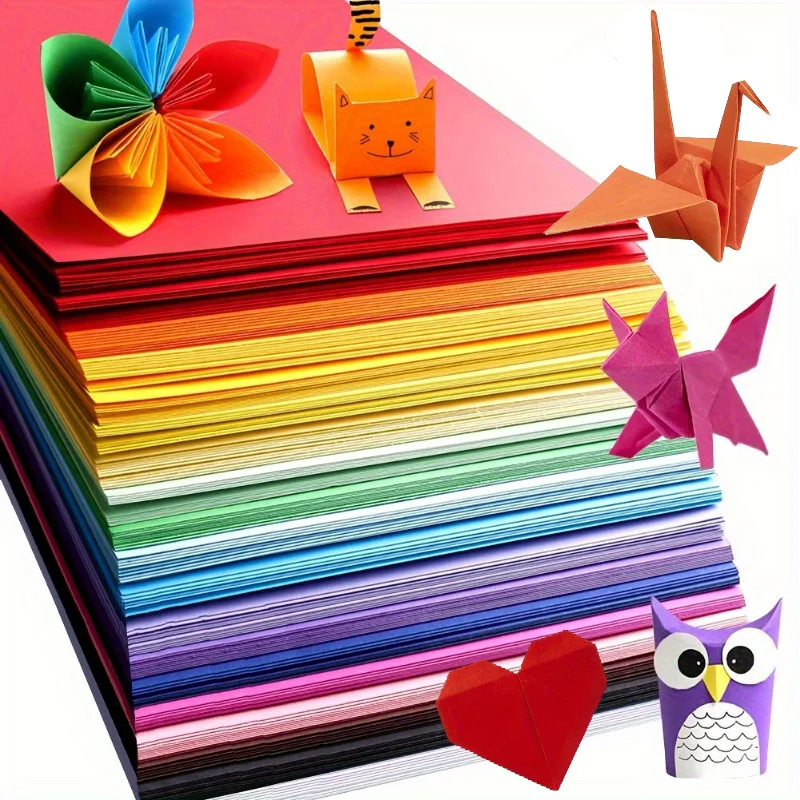 100 Sheets A4 Colored Origami Paper For DIY Art Craft 10 Colors A4 Printer Paper Fold Craft Paper Crane Kid Handmade Stationery