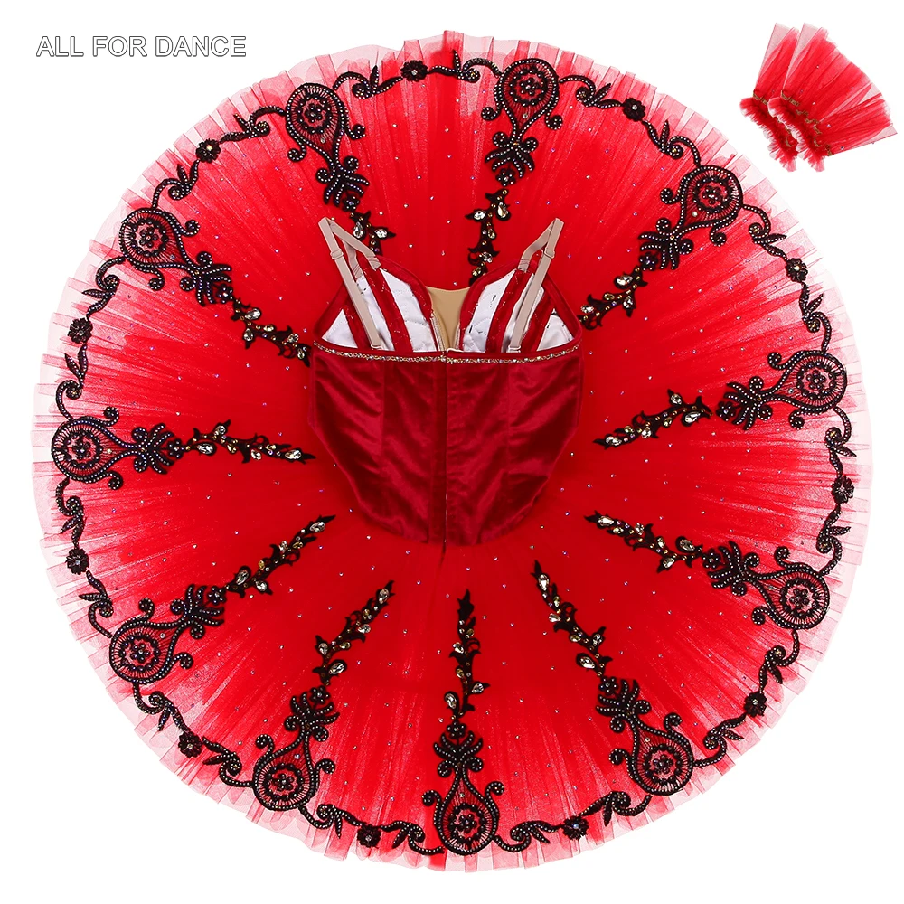 

B24001 Customized Ballet Tutu Burgundy Velvet Bodice Professional Tutus Girls & Women Performance or Competition Dancewear