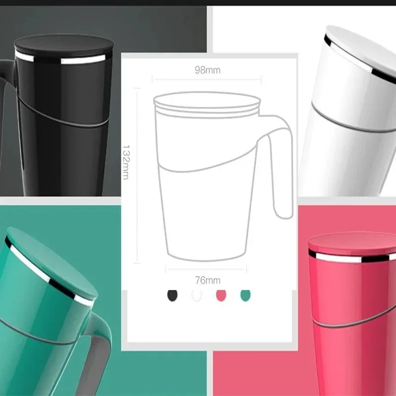 Not Pouring Cup Innovation Magic Sucker Splash Proof Nonslip ABS Double Insulation Home Tea 304 Stainless Thermos HomeTea Mug