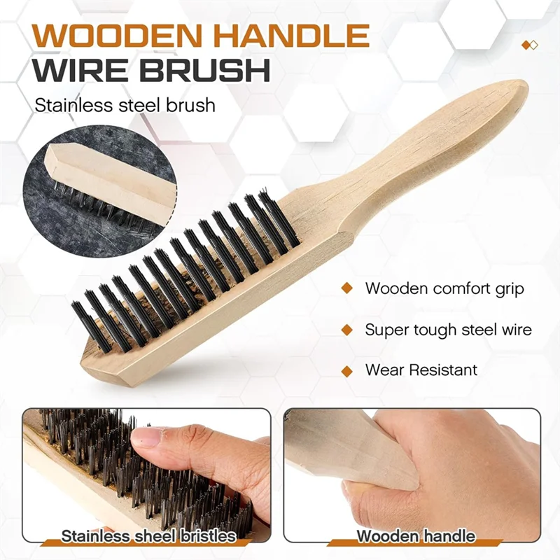 

B08B-Welding Chipping Hammer And Wire Brush, Heavy Duty Steel Slag Hammer With Wirs Removal Tool For Welders