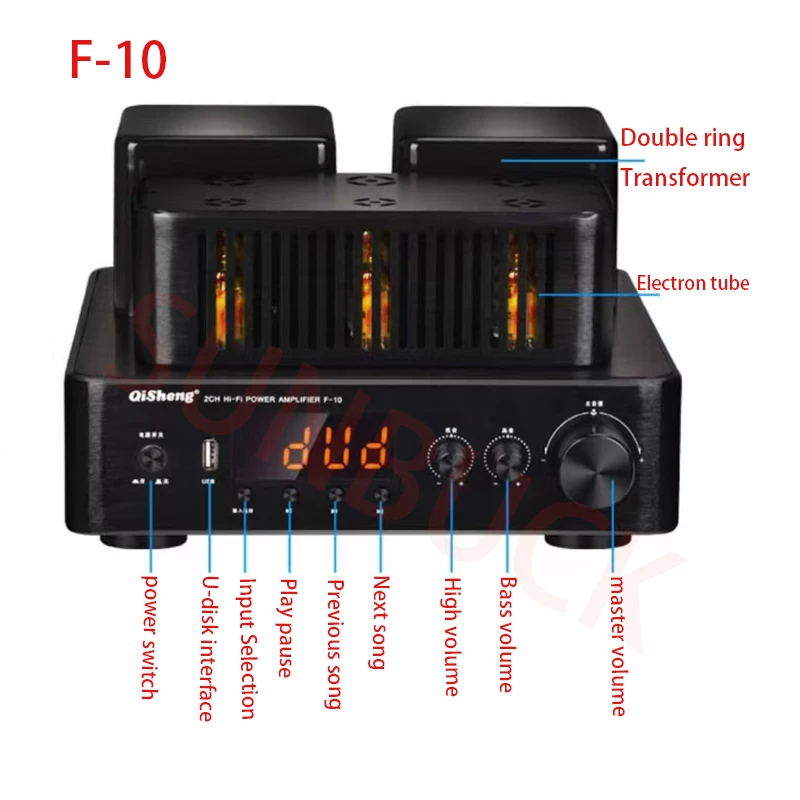 SUNBUCK Home F90 High Power Gallbladder Machine 300W HIFI Channel 2.0 Stereo Fiber Coaxial Transistor Power Amplifier Audio