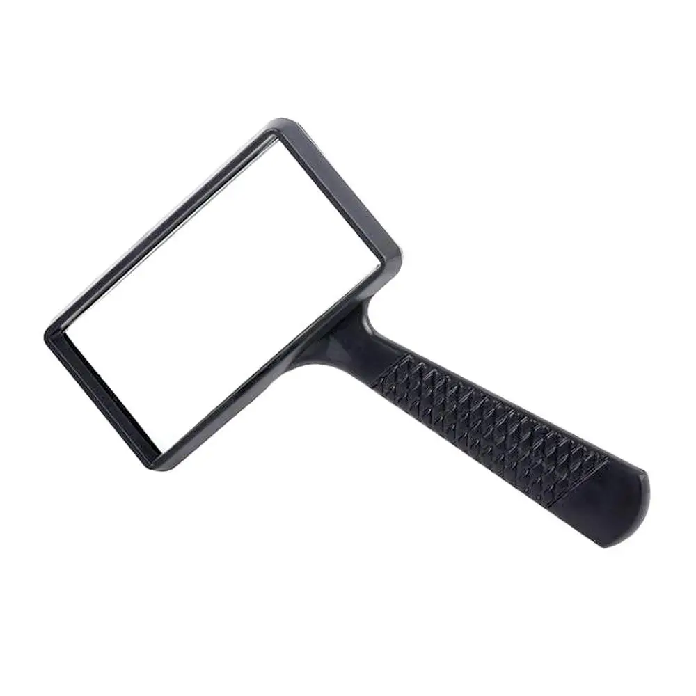 Ultra Large Rectangular Hand-held Magnifier 3X Magnification Scratch-Resistant Glass Lens Large Horizontal Viewing Angle
