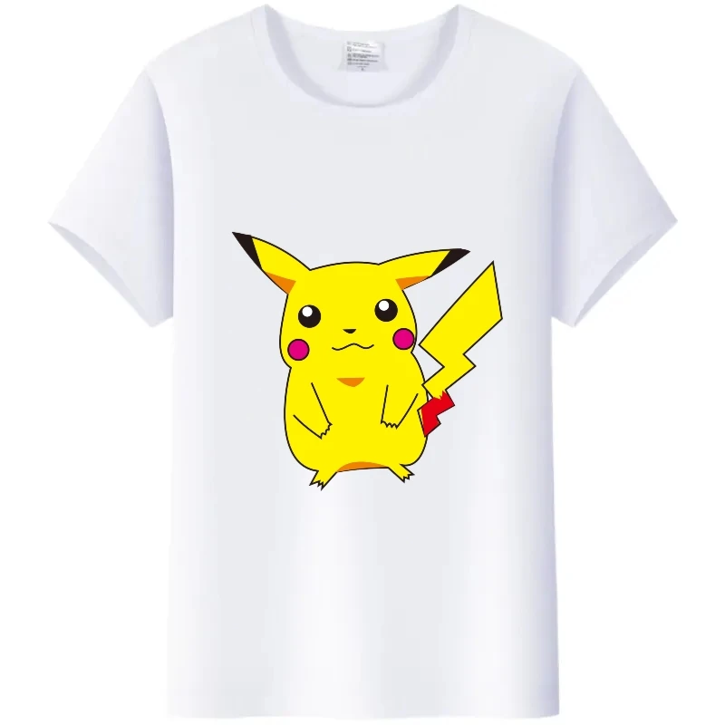 Moda giapponese Anime Pokemon Pikachu t-shirt donna camicie Tees uomo abbigliamento bianco Hippie camicetta Streetwear Y2k Plus Size top