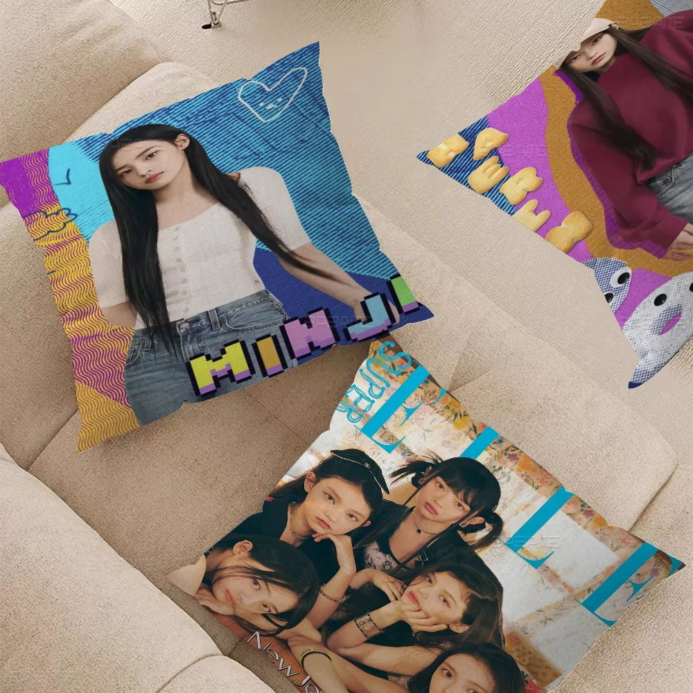 Kpop Newjeans 45*45cm Cushion Cover Pillow Cover Decor Pillowcase Home Pillowcase For Couch Pillow