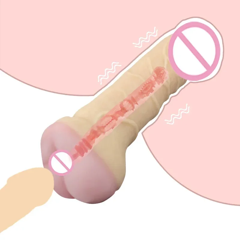 Realistic big penis enlarger sleeve with Pussy real vagina anal plug sex toys for men women three uses adult erotic supplies