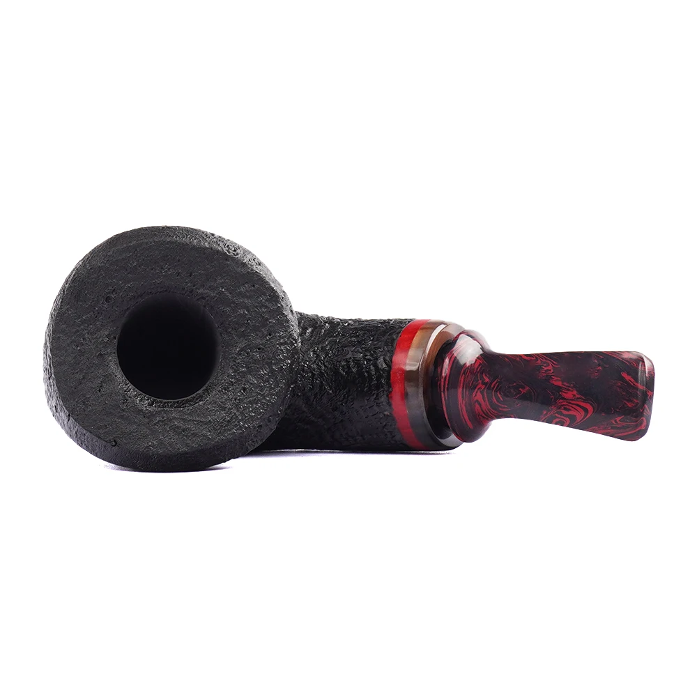 Sf9f3edf0dd144eaa8a51b2b62e87e4d2u Schwarze sandgestrahlte Freehand-Briarpfeife