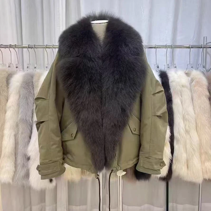    Collo in pelliccia giù Jaet Cappotto Parka da donna ort Thiened Faionable Casual Sle Taglio dritto 80% piumino