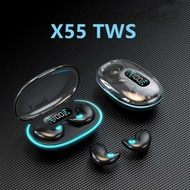 NEW X55 TWS Wireless Bluetooth Headset 5.3 Earphones Bluetooth Headphones with Mic Earbuds 3000Mah Charger Box LED Display Fone