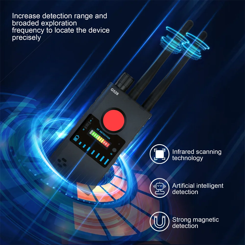 Profession RF Signal Detector Anti-Spy Tapping Anti Detector Eavesdropping Pinhole Audio Bug GSM Device Finder Anti Spy Scanner