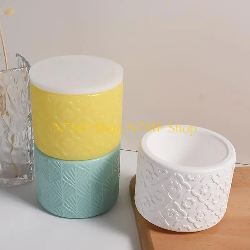 

N7MF Silicone Jewelry Box Molds with/no Lid Cover Flower Pot Keys Coin Mold