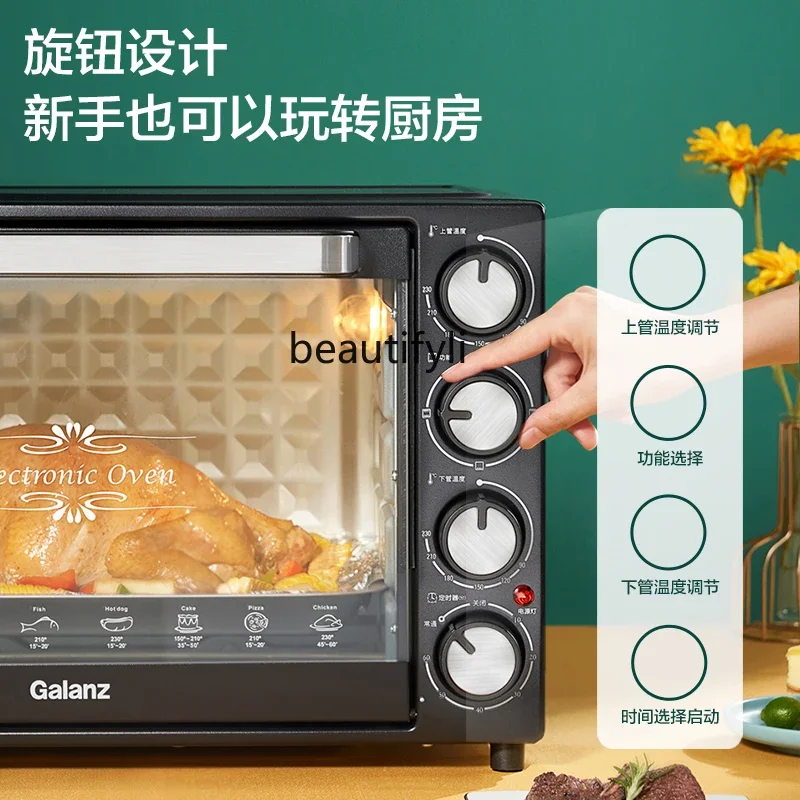 Electric Oven Small Baking Multifunctional Independent Temperature Control Light Large Capacity 40 Liters Desktop Oven Household