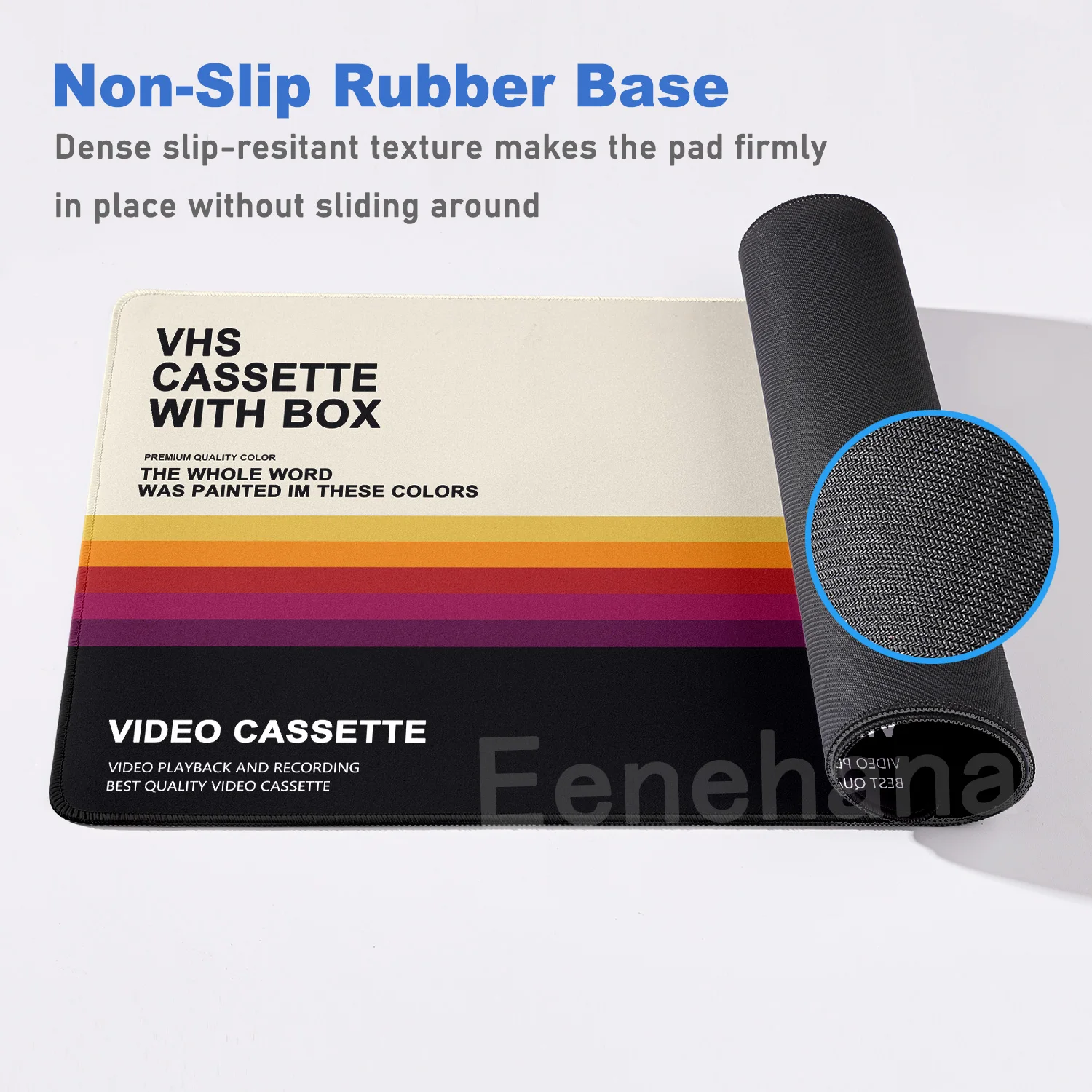 VHS Large Recorder Gaming Mouse Pad Non Slip Nostalgic Keyboard Mat Retro Style XXL Laptop Desk Accessories Magnetic Tape Carpet