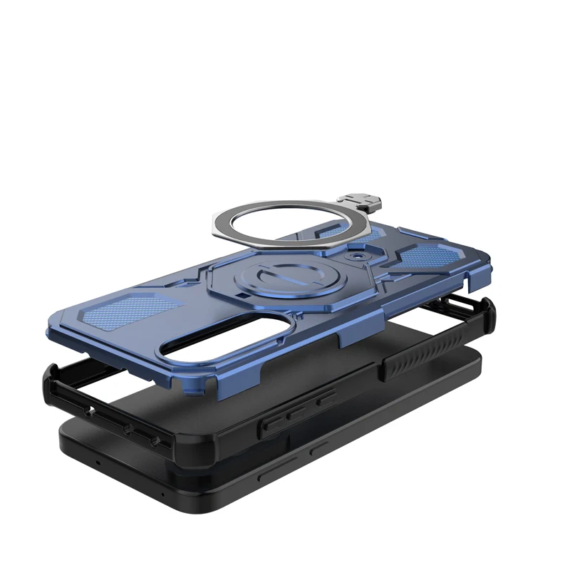 حافظة لهاتف OnePlus Ace 5 Ultra Nord 5 مقاومة للصدمات PC + بولي يوريثان درع متين حامل حلقي مغناطيسي معدني قابل للدوران غطاء مضاد للسقوط