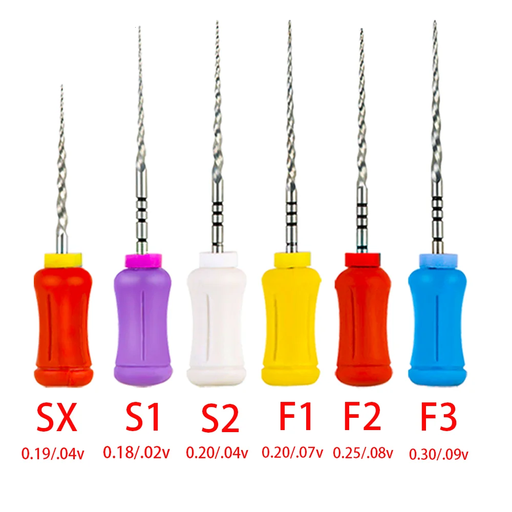 6Pcs JUMTOP Dental Endodontic NiTi Hand Use File Heat Activated Rotary Files SX-F3 21/25mm Root Canal Super Files