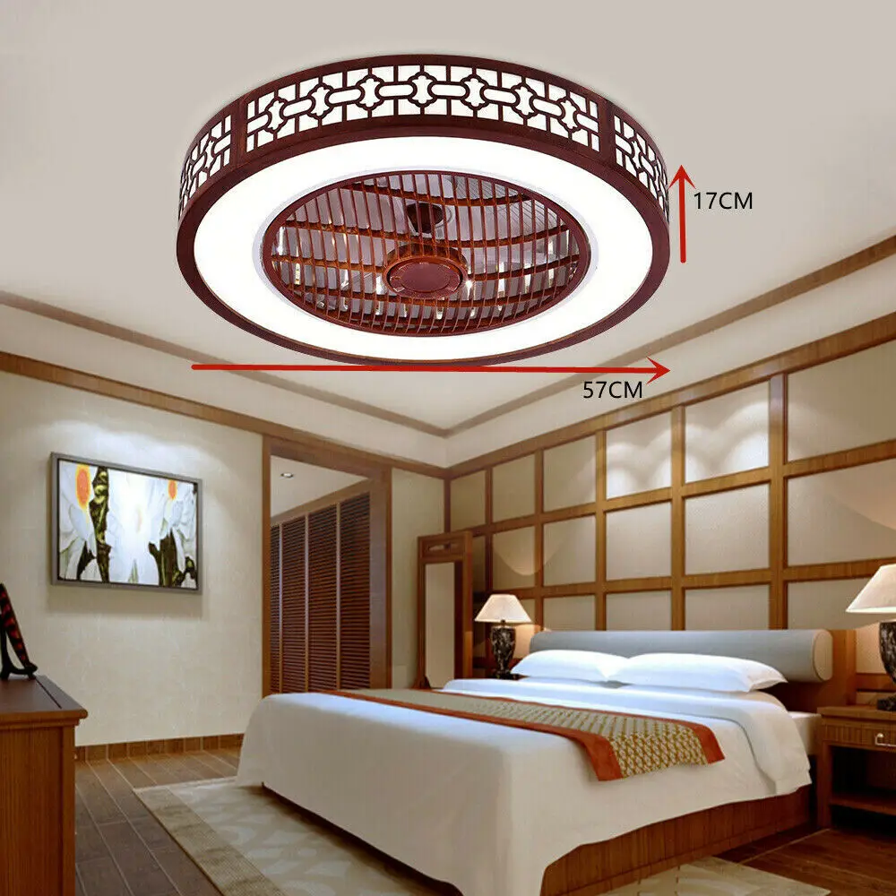 

22in Red Ceiling Fan w/Light Remote Control 3-Color Lighting Modes 110V 64W NEW