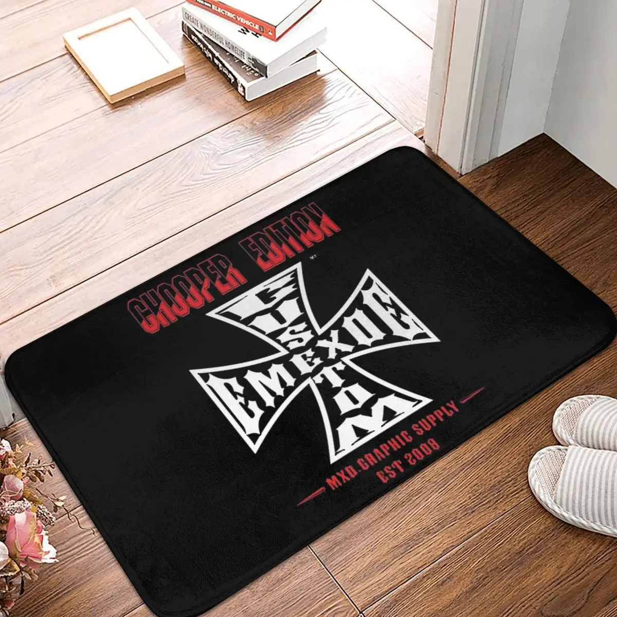 Personalized West Coast Iron Cross Choppers Non-slip Doormat Floor Mat Carpet Rug for Kitchen Entrance Home Bathroom Footpad Mat