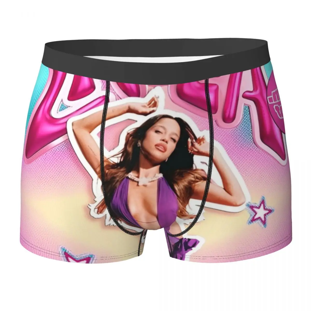 

Pink Emilia Mernes Mp3 Underwear Music Album Men Shorts Briefs Breathable Trunk Trenky Custom Large Size Underpants