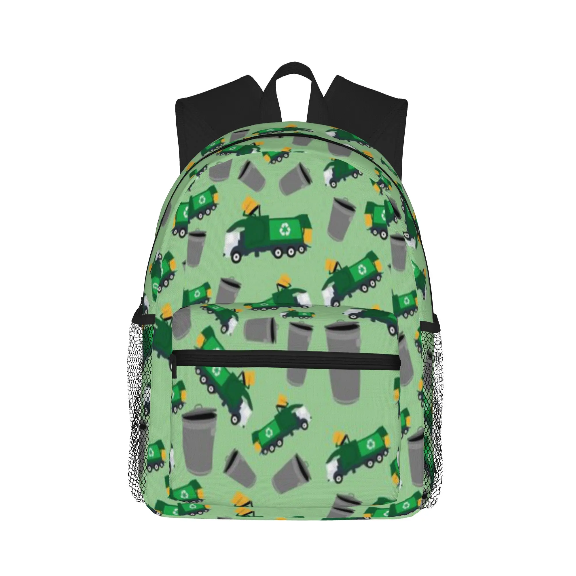 Recycling Garbage Truck Pattern  Casual Backpack for Students and Adults Bags